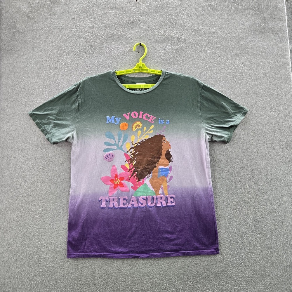 Little Mermaid Women Shirt L Green Ombre My Voice Is A Treasure Pullover